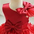 thumbnail image 5 of IBTOM CASTLE Toddler Baby Girl Butterfly Tutu Dress Bowknot Princess Flower Girl Wedding Pageant Birthday Party Dresses 4-5 Years Wine Red, 5 of 8