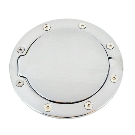 All Sales 6106C Race Style Billet Fuel Door; Chrome; Non-Locking; 6 1/4 in. O.D. 4 1/2 in. O.D.;