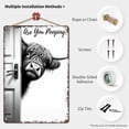 thumbnail image 4 of Vintage Highland Cow Bathroom Sign – “Are You Pooping?” Funny Aluminum Wall Decor, Farmhouse Rustic Toilet Humor Sign for Bathroom, Restroom or Toilet, 4 of 6
