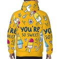 thumbnail image 7 of Kdxio You are so Sweet Print Mens Casual Hooded Collar Drawstring Hoodies Pullover Sweatshirts Casual Long Sleeve Shirts-X-Large, 7 of 7