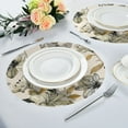 thumbnail image 4 of 15.4" Round Placemat Set of 1 Polyester Fabric Place Mats Non-Slip Dining Kitchen Table Mats for Kitchen Party Decor Lily Motifs Pattern, 4 of 5