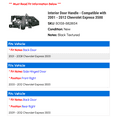thumbnail image 2 of Interior Door Handle - Compatible with 2001 - 2012 Chevy Express 3500 2002 2003 2004 2005 2006 2007 2008 2009 2010 2011, 2 of 2