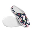 thumbnail image 3 of Yiaed Rabbit And Rose Print Slippers Fuzzy Warm Cozy Slippers Non Slip House Slippers For Indoor Outdoor Slippers House Slippers-39/40, 3 of 7