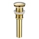 thumbnail image 1 of Tapón de desagüe de lavabo moderno y vintage sin rebosadero, sifón universal para lavabo en latón dorado con orificio pulido sin rebosadero - Sin poros, 1 of 5