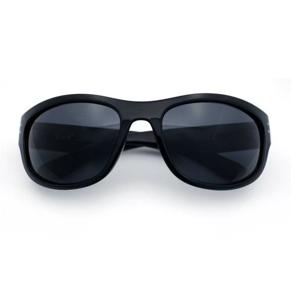 Locs All Black Mens Classic 90s Oval Biker Gangster Plastic Sunglasses