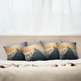 thumbnail image 4 of Ambesonne Nautical Throw Pillow Cover 4 Pack, Wood Path on Beach, 24", Pale Blue Orange, 4 of 5