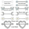 Fashion Trend Love Butterfly 6 Pair Chest Rings Piercing Set Stainless