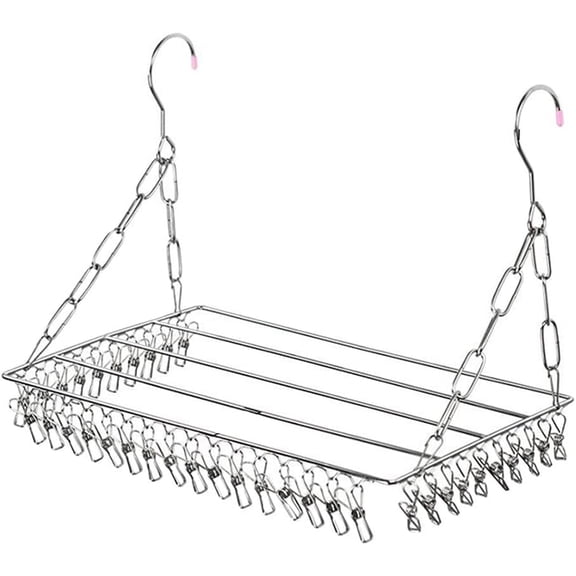 Drying Rack - 36 Stainless Steel Clips - Reinforced No Deformation - Socks and Underwear Drying Rack for Home Laundry Room