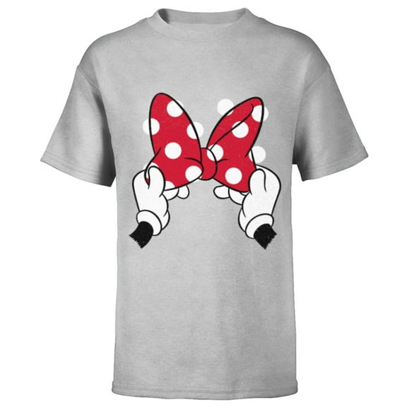 Disney Minnie Mouse's Red Polka Dot Bow - Short Sleeve T-Shirt for Kids - Customized-Athletic Heather