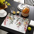 thumbnail image 4 of Christmas Placemats Set of 6, Xmas Tree Botanical Red Berry Pinecone Washable Wipeable Table Mats for Dining Tables, Indoor Outdoor Kitchen Place Mats for Holiday Party Table Decor, 4 of 9