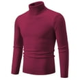 thumbnail image 2 of Zedker Mens Turtleneck Sweater Long Sleeve Cable Knit Pullover Sweater Lightweight Thermal Sweaters Red XXXXXL, 2 of 5