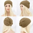 thumbnail image 2 of IDALL Beanie Hat, Beanies Women Chunky Cable Knit Hats, Thick Soft Warm Womens Winter Cap for Cold Khaki One Size, 2 of 5