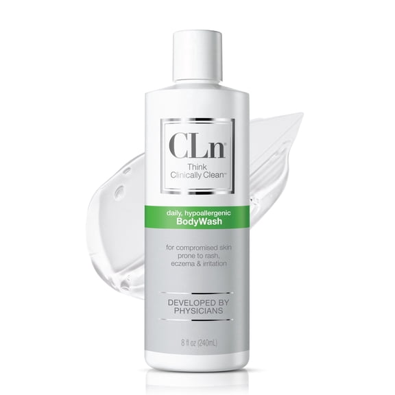 CLn BodyWash, 8 fl oz, Skin Cleanser, Hydrating Body Wash for Skin Prone to Eczema and Dermatitis