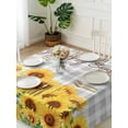 thumbnail image 3 of Yellow Sunflowers Suqare Tablecloth - 60 x 60 Inch, Summer Floral Elegant Pastoral Checkered Waterproof & StainResistant Tablecloth, Washable Oil-proof Table Cover for Dining/Party/Wedding/Buffet, 3 of 9