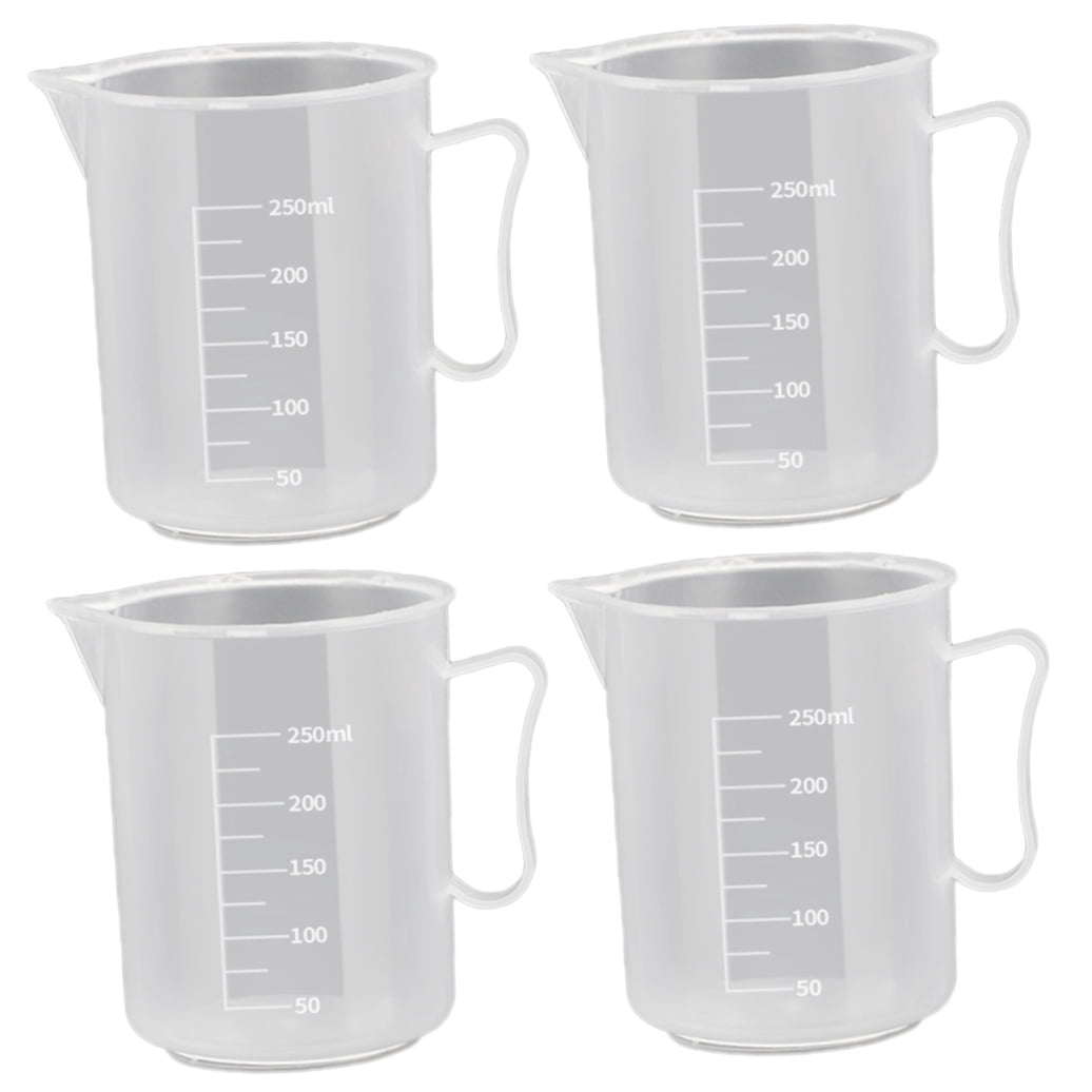 PAMINGONO 4-Piece Transparent PP Measuring Cups with Handles for Baking, Cooking, Liquid Measurement, and Kitchen Use