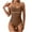 Beige, variant on Women's Solid One Piece Swimsuit Push Up Padded Swimwear High Cut Spaghetti straps Swimwear Suit One Piece Swimsuit Clearance