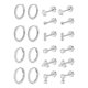 thumbnail image 2 of Juegos de aretes,Conjuntos de aretes para mujeres con múltiples perforaciones para niñas,Pendientes de aro con forma de botón,aretes con parte trasera plana,Pendientes apilados de acero Plata, 2 of 8