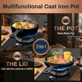 thumbnail image 2 of LIFERUN 2-in-1 Cast Iron Dutch Oven Pot, with Skillet & Lid - 2.9 Qt Deep Pot + 1.27 Qt Frying Pan, Easy Clean, for Oven, Stove, Grill, Campfire, 2 of 8