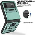 thumbnail image 2 of for Samsung Galaxy Z Flip 3 Case Slide Camera Lens Cover Kickstand,Ring Holder Z Flip 3 Cases for Women Men Slim Hybrid Hard Heavy Duty Flip3 for Galaxy Z Flip 3 5G Phone Case 2021 (Green), 2 of 18