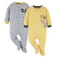 thumbnail image 1 of Gerber Mameluco Para Bebé Pack 2 100% Algodón Con Pies ropa dormir recién nacido, 1 of 4