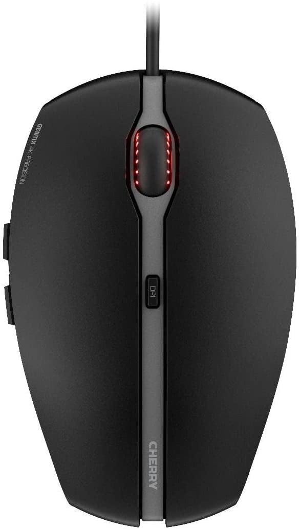 Cherry GENTIX 4K USB Optical Gaming Mouse - 3600 DPI, Ambidextrous, Black