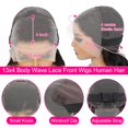 thumbnail image 4 of Pelucas con encaje en la parte delantera Coulifi Body Wave, 56 cm, cabello humano, 180% de densidad, 4 of 6