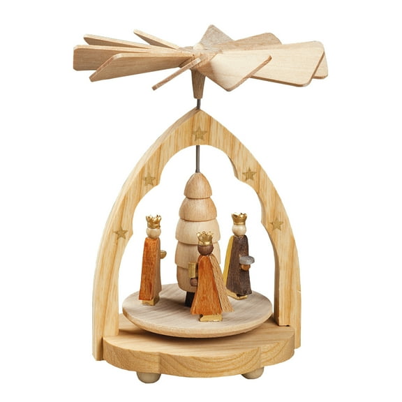 6.5" Richard Glaesser 3 Kings Christmas Mini Pyramid