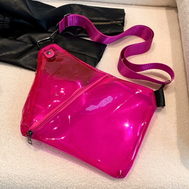 Bolso de mensajero de PVC Correa ajustable Bolso de cintura transparente Compras al aire libre Senderismo