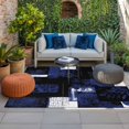 thumbnail image 2 of Navy Blue Black Outdoor Rug for Patio/Deck/Porch, Non-Slip Large Area Rug 6 x 9 Ft, Modern Abstract Art Botanical Indoor Outdoor Rugs Washable Area Rugs, Reversible Camping Rug Carpet Runner, 2 of 8