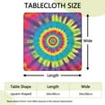 thumbnail image 2 of Rainbow Tie Dye Mandala Pattern Square Fitted Tablecloth with Elastic Edge,Square Table Cover,Washable Elastic Table Cover for Home Kitchen Party Decor 34"x34", 2 of 6