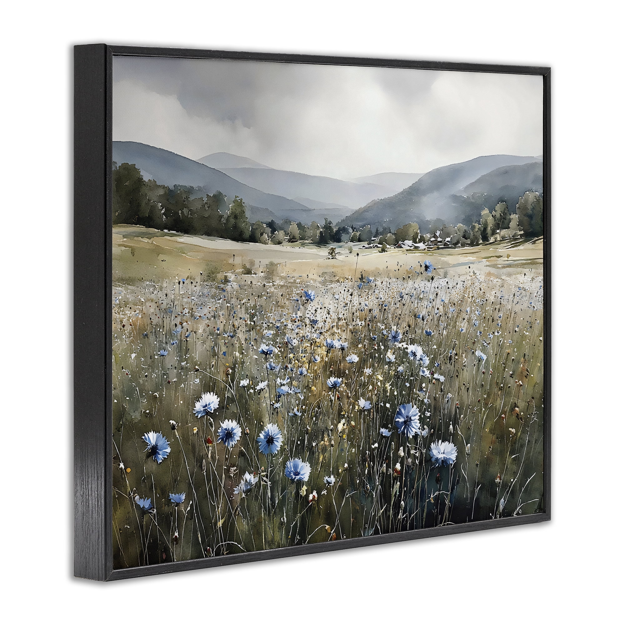 Stupell Industries Sapphire Speckled Fields Black Framed Giclee Art, design by Franklyn Gregory