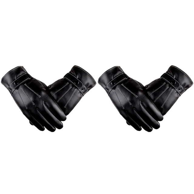 2 pares de guantes cálidos para ciclismo para hombre, guantes protectores ajustables para moto para otoño e invierno