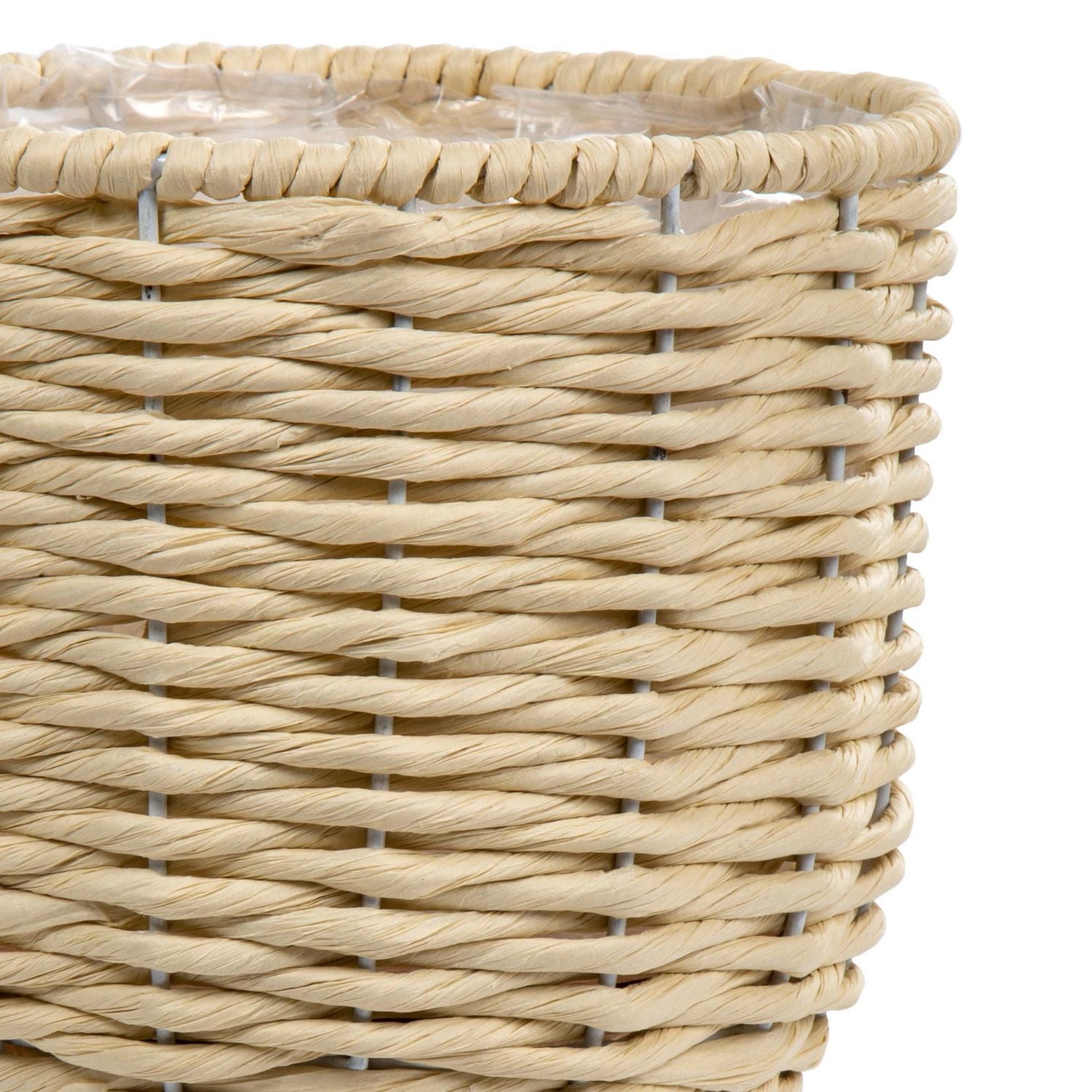 Truu Design Ensemble de jardinière décorative en papier tissé avec pieds en bois