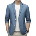 thumbnail image 1 of Men's Casual Blazer Sport Coat Two Button Lightweight Slim Fit Business Jackets Blue, 1 of 2