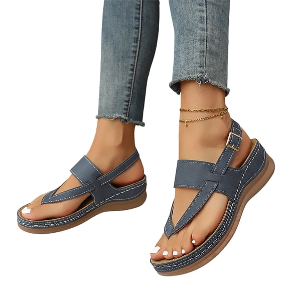 Willtoo Women's Wedge Sandals Adjustable Buckle Open Toe Slingback Shoes Summer Comfortable Walking Orthopedic Sandals