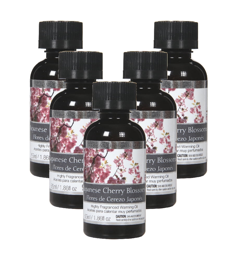 Hosley Set of 5, 55 ml Japanese Cherry Blossom Highly Scented Warming