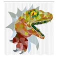thumbnail image 2 of Ambesonne Dinosaur Shower Curtain, Colorful Mosaic T-rex, 69"Wx75"L, Multicolor, 2 of 4
