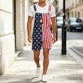 thumbnail image 5 of Frnrwgo Mens 4th of July Denim Bib Overalls Washed Multi-Pocket Breathable Lightweight Shorts, 5 of 5