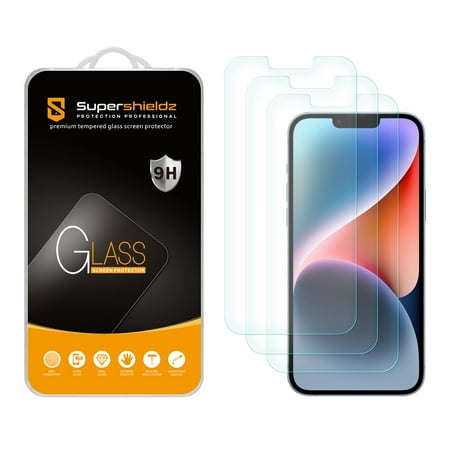 [3-Pack] Supershieldz for iPhone 14 Plus/ iPhone 13 Pro Max (6.7 inch) Tempered Glass Screen Protector, Anti Scratch, Bubble Free
