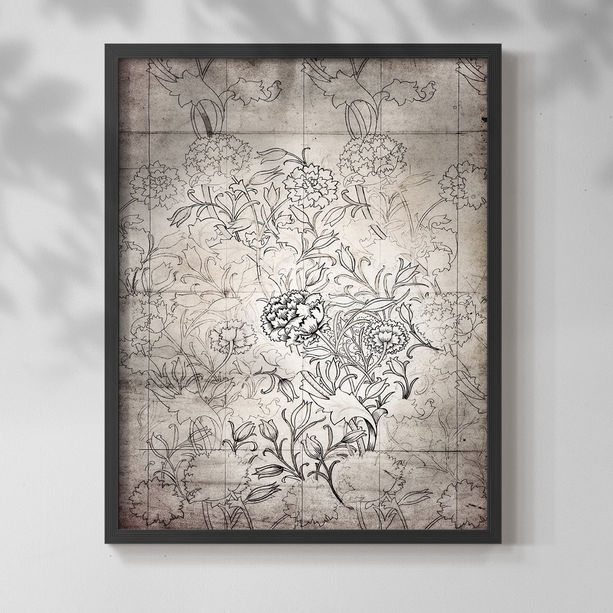 Vintage Abstract Print CXLV - 14in. x 11in. Vintage Framed Print in Black Wood Frame