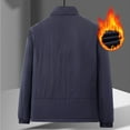 thumbnail image 4 of safuny Men's Full Zip Stand Collar Lined Jacket Warm Outdoor Casual Outerwear Navy XXXXXL, 4 of 5