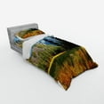 thumbnail image 2 of Ambesonne Nature Bedding Set 3 Pcs, Birds over Mountains, Twin XL, Orange Blue Green, 2 of 2