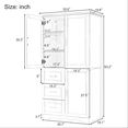 thumbnail image 2 of ROOMARK Tall and Wide Storage Cabinet with Doors for Bathroom/Office, Three Drawers, 2 of 9