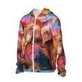 thumbnail image 2 of Pofeuu Oil Paintings of Elephants Print Sun Protection Outdoor Lightweight Full Zip UV Cooling Hoodie Long Sleeve Summer Clothing for Outdoor Hiking-Small, 2 of 5