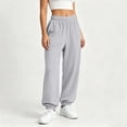 thumbnail image 6 of Yutgune Baggy Sweatpants Women High Waist Drawstring Ribbed Cuff Womens Sweatpants with Pockets, 6 of 9