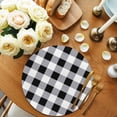 thumbnail image 2 of Vintage Farmhouse Round 15 Inch Placemats Set of 2, Black and White Checkered HeatResistant Non Slip Place Mats for Dining Table, Wipeable Braided Kitchen Table Mats for Housewarming, 2 of 9