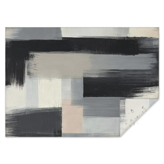 Black and Grey Abstract Art Artwork Rectangle Tablecloth 60"x84",Waterproof Polyester Rectangle Table Cloth, Wipeable Spillproof Polyester Tablecloth for Dining, Camping, Indoor and Outdoor