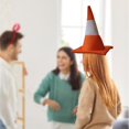 thumbnail image 1 of Sombrero de cono de tráfico, novedoso accesorio para cabeza para mascaradas, presentaciones, festivales y espectáculos., 1 of 8