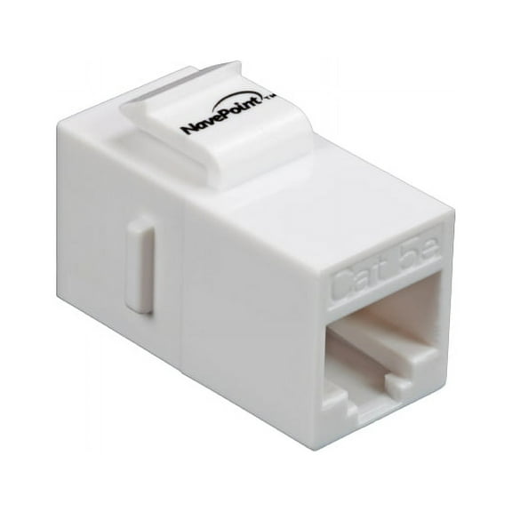 NavePoint CAT5e Keystone Coupler with PCB White