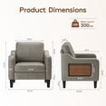 thumbnail image 6 of AFO Faux Leather Accent Chair Set of 2, Modern Living Room Armchair with Side Table for Bedroom, Office and Small Place, Grey, 6 of 8